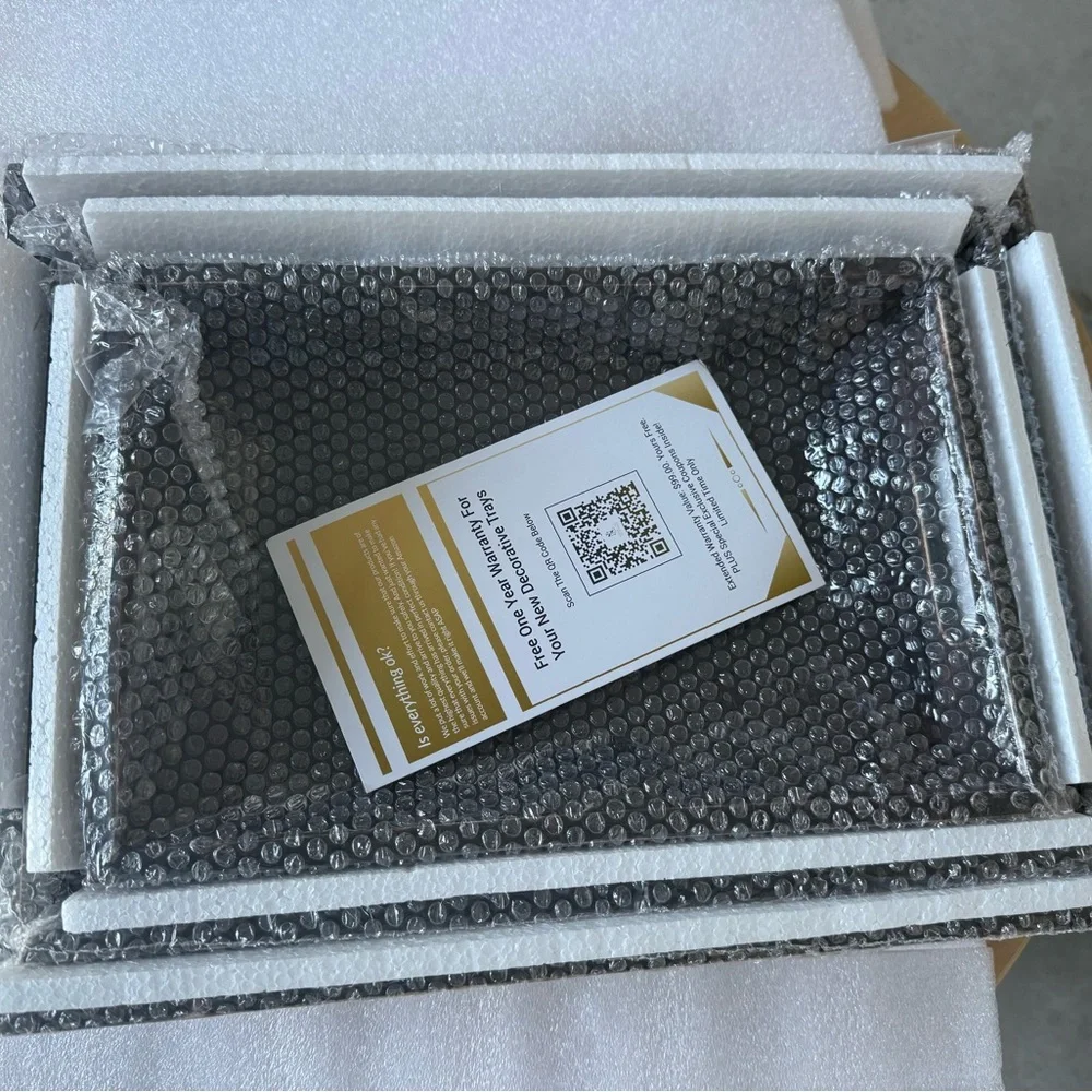 Rustic Black Wooden Tray Set